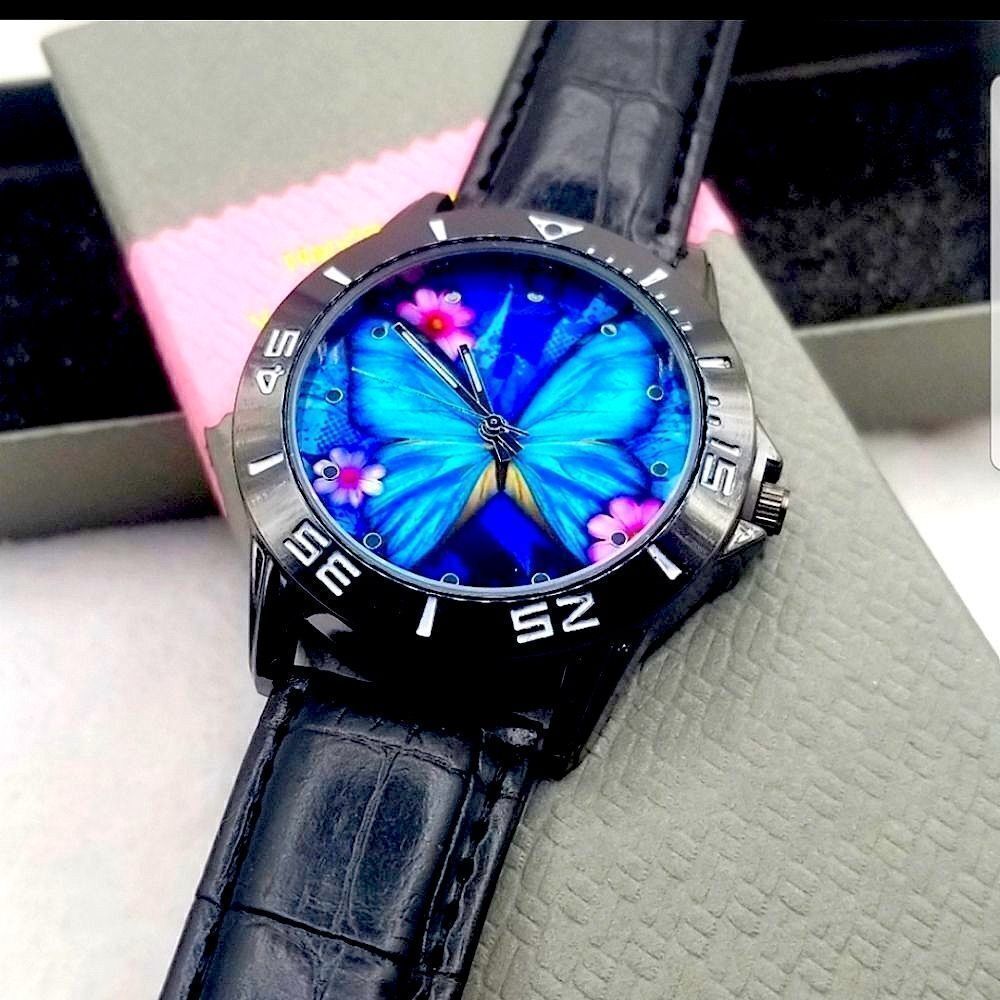 Genuine length Women's beautiful Butterfly design Adustible wrist watch.